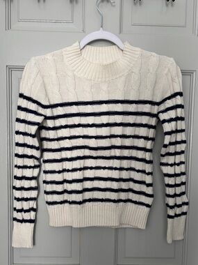 jcrew 100% cotton cableknit sweater